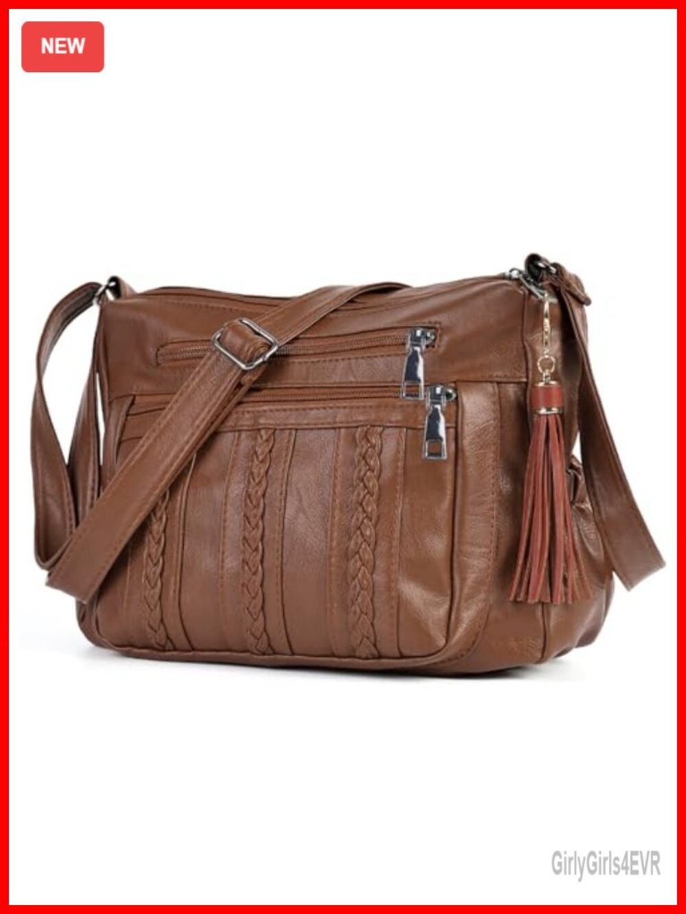 Soft PU Leather Ladies Crossbody Multi Pocket Shoulder Bag